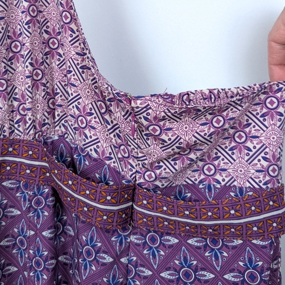 Athleta Pack Everywhere Halter Dress Athleisure Mixed Print Purple size 12 Tall - Picture 9 of 16